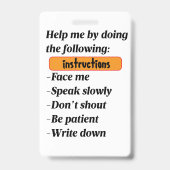 Hearing Impaired Support Badge Ausweis (Back)