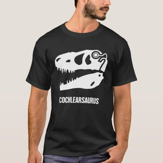 Hearing Loss Awareness Dinosaur Cochlear Implant T-Shirt (Vorderseite)