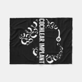 Hearing Loss Awareness Love Cochlear Implant Asl H Fleecedecke (Vorderseite (Horizontal))