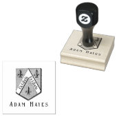 Hearldic Medieval Shield Ex Libris Gummistempel (Stempel)