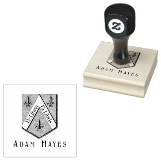 Hearldic Medieval Shield Ex Libris Gummistempel