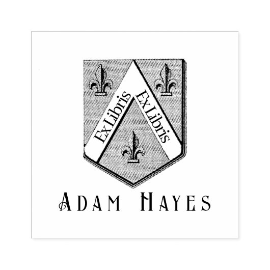 Hearldic Medieval Shield Ex Libris Gummistempel (Prägung)