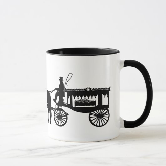 Hearse Carriage Silhouette Beerdigung Tasse (Rechts)