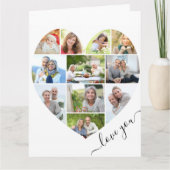 Heart 11 Foto CollageLove You Script Anniversary Karte (Vorderseite)