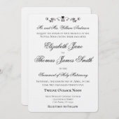 Heart Accent Elegant Wedding Invitation Einladung (Vorne/Hinten)