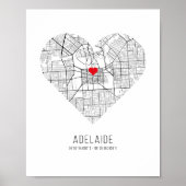 Heart Adelaide City Map (Australien) Poster (Vorne)