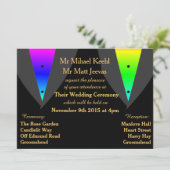 Heart Aglow mit Pride Gay Wedding Einladungen (Stehend Vorderseite)