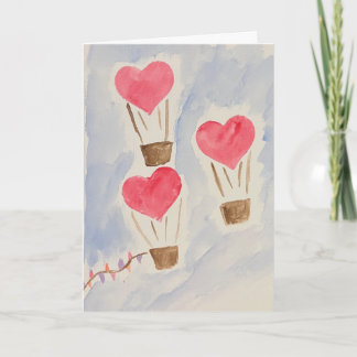 Heart Air Balloons Valentine's Day Card Karte