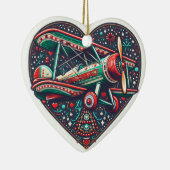 Heart Airplane Biplane Ornament (Rechts)