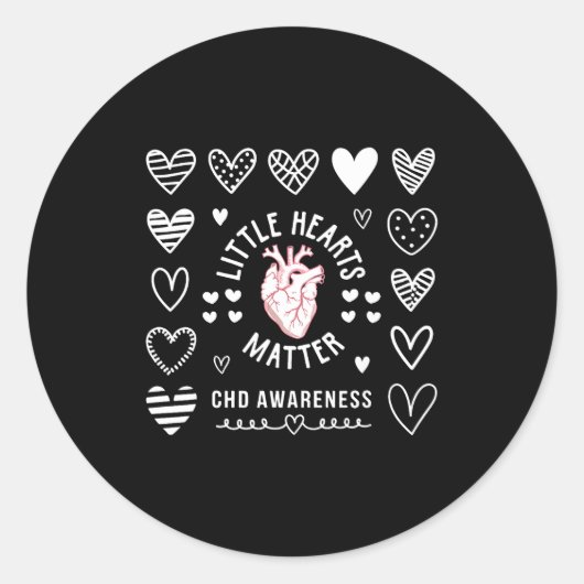 Heart Anatomy Valentine Little Heart Chd Awareness Runder Aufkleber (Vorderseite)