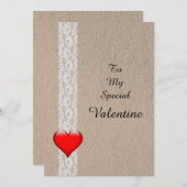 Heart and Lace Special Valentine Feiertagskarte (Vorne/Hinten)