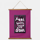 Heart and Soul Holz Topped Wall Tapestory Wandteppich Mit Holzrahmen (Vorderseite)
