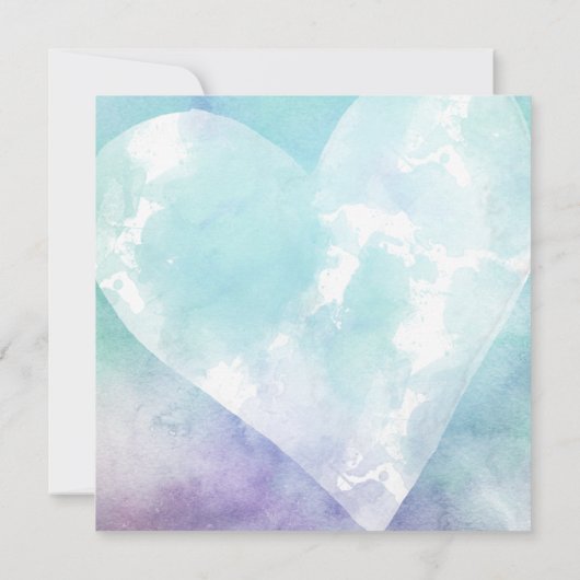 Heart Aqua Lila Zurückgestellt Hochzeit Neue Datum (Rückseite)