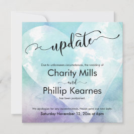 Heart Aqua Lila Zurückgestellt Hochzeitskarte