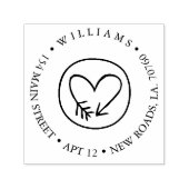 Heart Arrow-Rücksendeadresse Permastempel (Design)