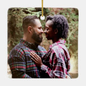 Heart Arrows New Verlobung Foto Cer Keramikornament (Rückseite)