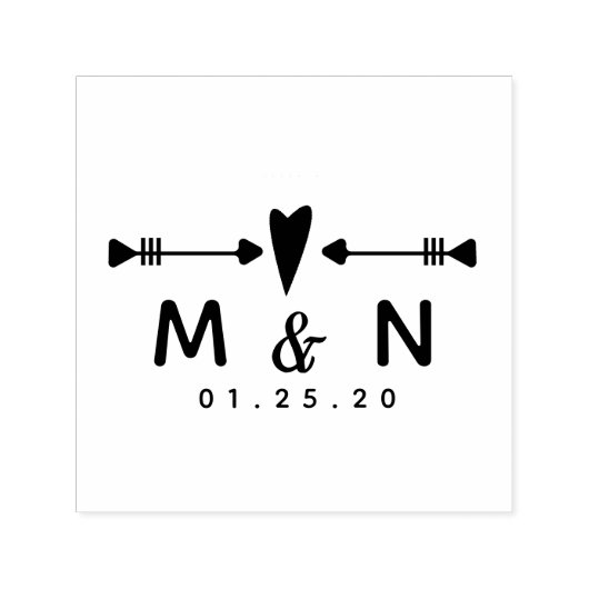 Heart Arrows Paare Name Wedellogo Permastempel (Design)