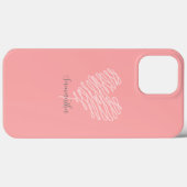 Heart Art Modern Minimalistisch Pink iPhone 13 Fal Case-Mate iPhone Hülle (Rückseite (Horizontal))
