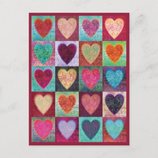 Heart Art Tiles Postkarte (Vorderseite)