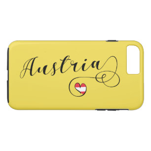 Heart Austria Handy Case, österreichische Flagge iPhone 8 Plus/7 Plus Hülle