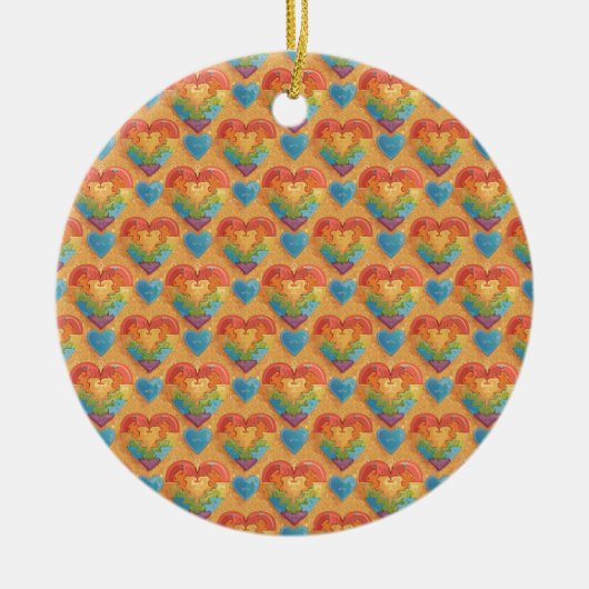 Heart autism keramik ornament (Vorne)
