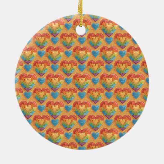 Heart autism keramik ornament (Hinten)