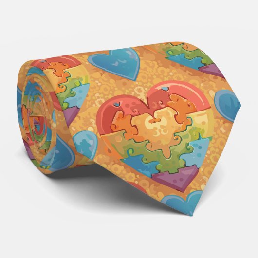 Heart autism krawatte (Gerollt)
