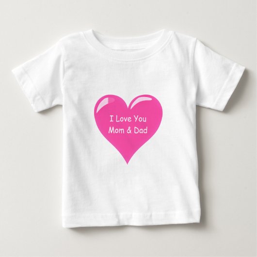Heart Baby T - Shirt Text - I Liebe Sie Mama und V (Vorderseite)