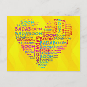 Heart Badaboom Gelbe Wellen Postkarte
