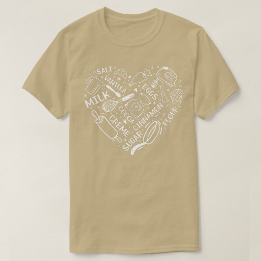 Heart Bake Confectioner Backutensil Baki T-Shirt (Design vorne)