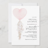 Heart Balloon minimalistisches modernes Brautparty Einladung (Vorderseite)