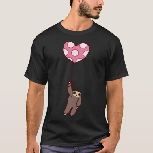 Heart Balloon Sloth T-Shirt (Vorderseite)