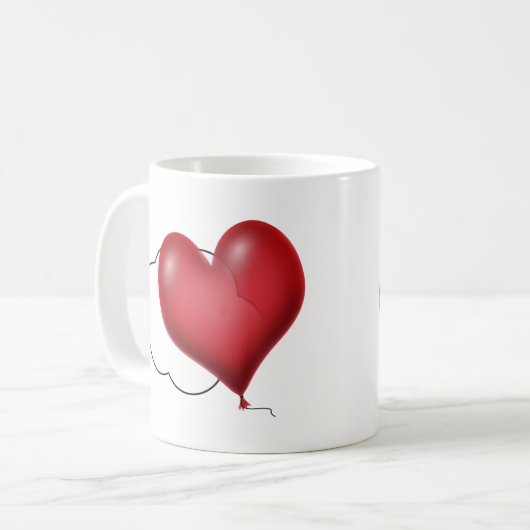 Heart Balloons and Clouds Love Kaffeetasse (Vorderseite Links)