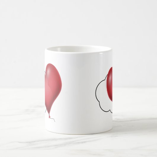 Heart Balloons and Clouds Love Kaffeetasse (Mittel)