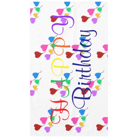 Heart Balloons Birthday Tischdecke (Vorderseite)