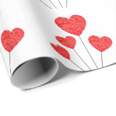 Heart Balloons Illustration Design Geschenkpapier (Rolleneckpunkt)