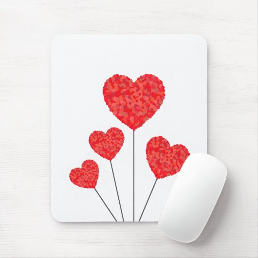 Heart Balloons Illustration Design Mousepad (Mit Mouse)