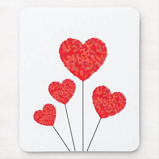 Heart Balloons Illustration Design Mousepad (Vorne)