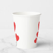 Heart Balloons Illustration Design Pappbecher (Rechts)