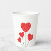 Heart Balloons Illustration Design Pappbecher (Vorderseite)