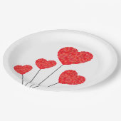 Heart Balloons Illustration Design Pappteller (Schrägansicht)