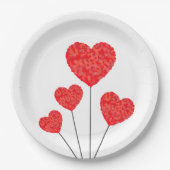 Heart Balloons Illustration Design Pappteller (Vorderseite)