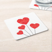 Heart Balloons Illustration Design Rechteckiger Pappuntersetzer (angewinkelt)