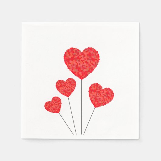 Heart Balloons Illustration Design Serviette (Vorderseite)