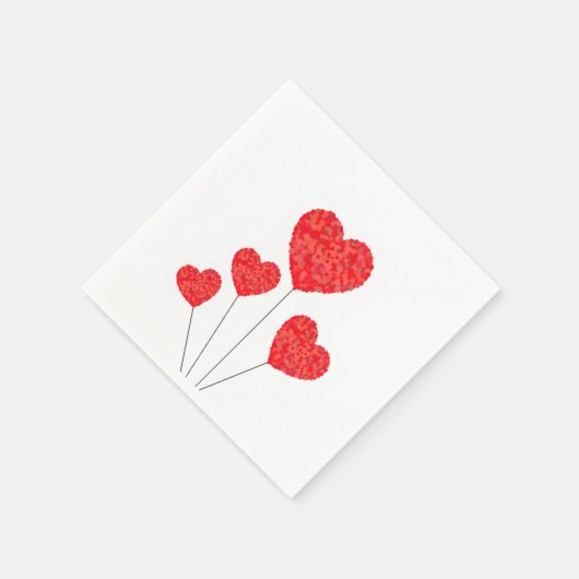 Heart Balloons Illustration Design Serviette (Ecke)