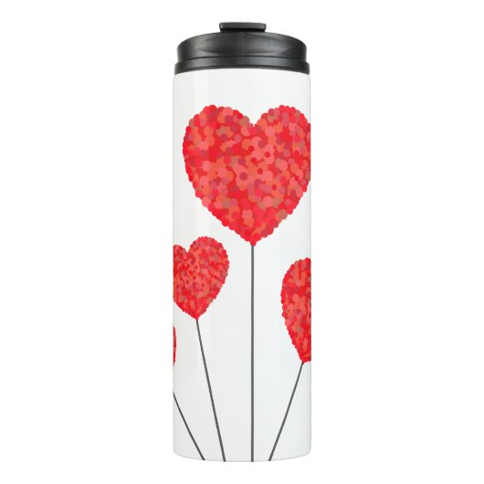 Heart Balloons Illustration Design Thermosbecher (Vorderseite)
