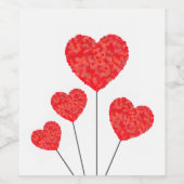 Heart Balloons Illustration Design Weinetikett (Einzelnes Label)