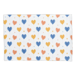 Heart Balloons Star Orange Yellow Blue Cute  Kissenbezug