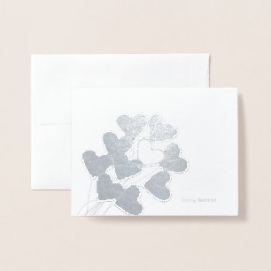 Heart Balloons Stationery Folienkarte