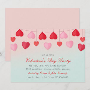 Heart Balloons Valentinstag Party Einladung